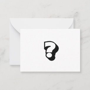 question, date invitation, bold modern black white advice card