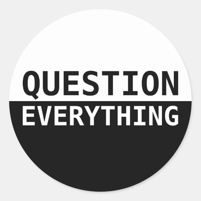 Question Everything Classic Round Sticker (Front)