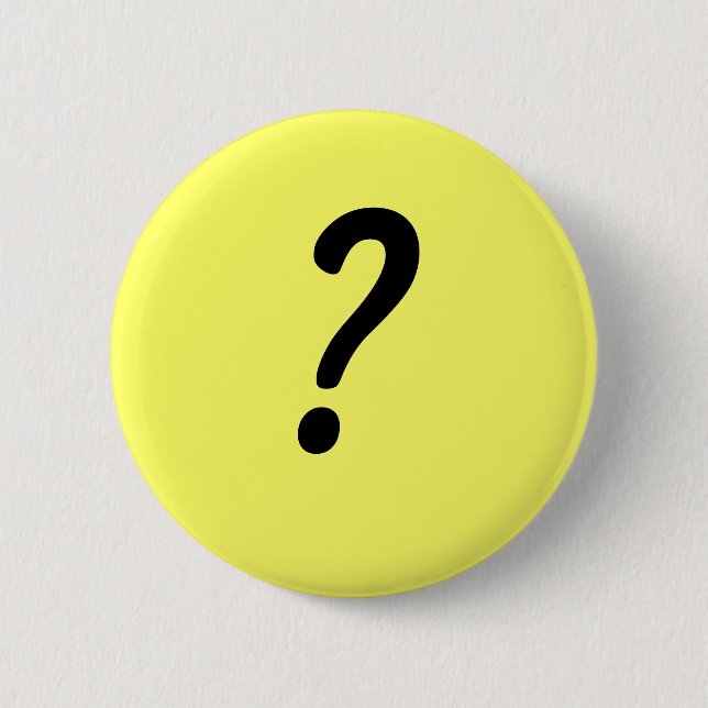 Question mark 6 cm round badge (Front)
