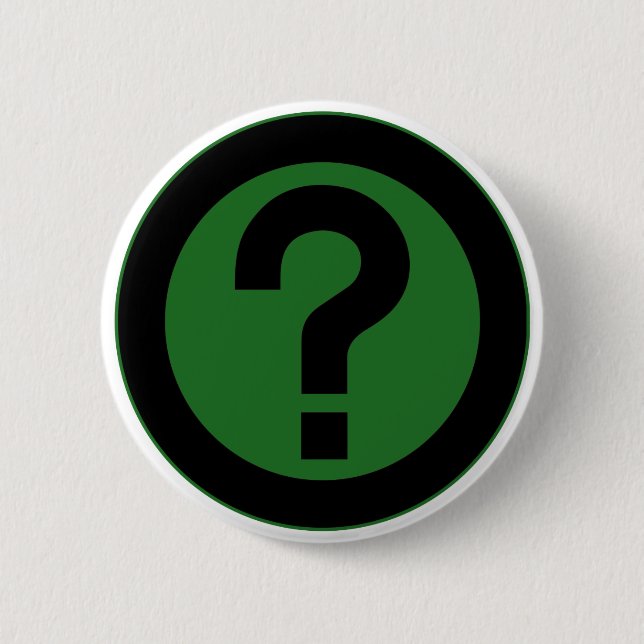 Question Mark Ask Query Symbol Punctuation 6 Cm Round Badge (Front)