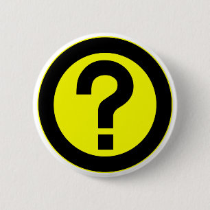Question Mark Ask Query Symbol Punctuation 6 Cm Round Badge