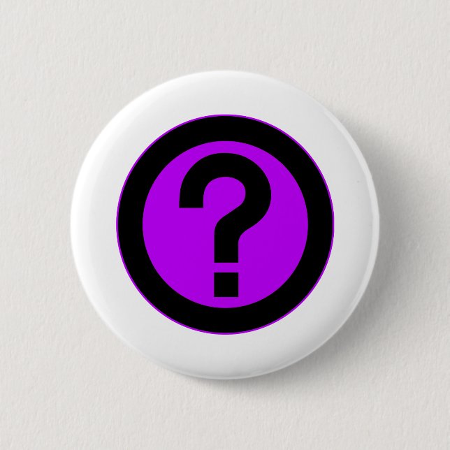 Question Mark Ask Query Symbol Punctuation 6 Cm Round Badge (Front)