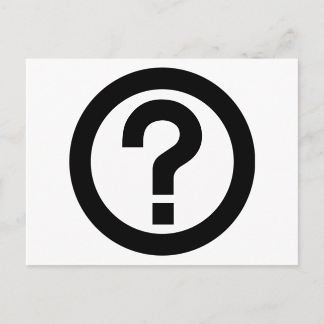 Question Mark Ask Query Symbol Punctuation Postcard (Front)