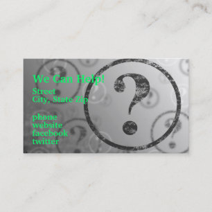 Question Mark Background BW Business Card