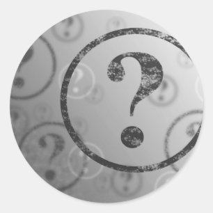 Question Mark Background BW Classic Round Sticker