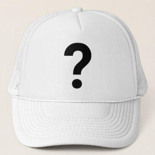 ? Question Mark Embroidered Symbol on Trucker Hat