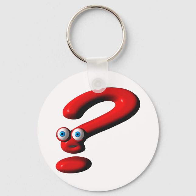 Question Mark Face Key Ring (Front)