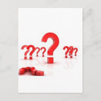 Question mark help postcard