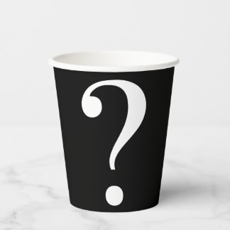 Question Mark Mystery Dare Black White Paper Cups