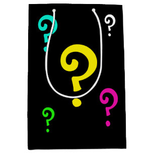 question mark pattern medium gift bag