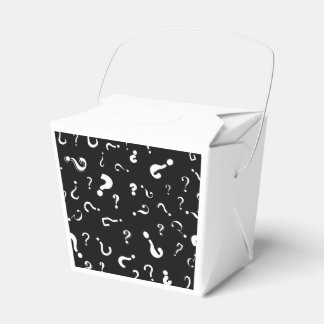 Question mark pattern on black background favour box
