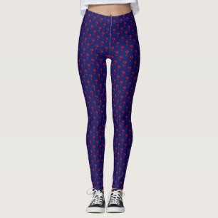 Question Mark Pattern Red Blue DIY BG Leggings