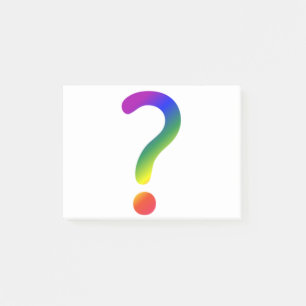 Question mark rainbow post-it notes