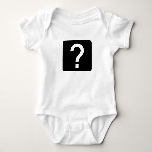 Question Mark Square Panel Baby Bodysuit (Front)