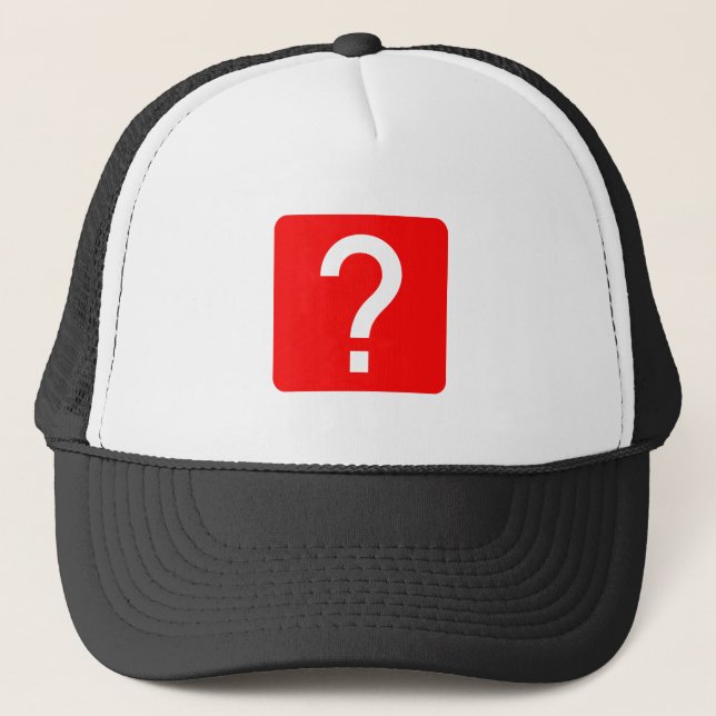 Question Mark Square Panel Trucker Hat (Front)