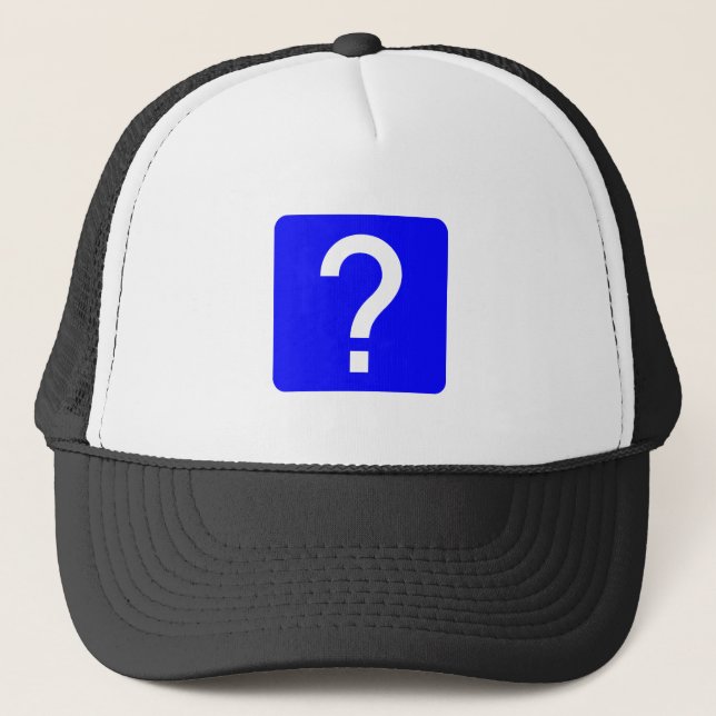 Question Mark Square Panel Trucker Hat (Front)