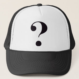 question-mark trucker hat