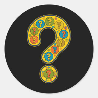 Question Mark Yellow Artful Image Punctuation Classic Round Sticker