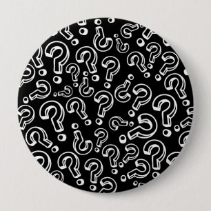 Question Marks 10 Cm Round Badge