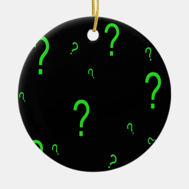 Question Marks Ceramic Tree Decoration (Front)
