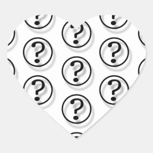 Question Marks Heart Sticker