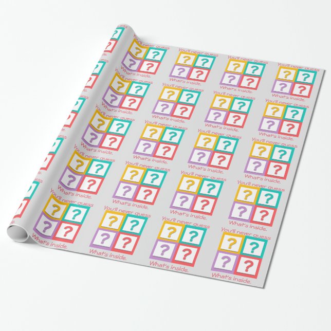 Question marks in squares, Who knows? Wrapping Paper (Unrolled)