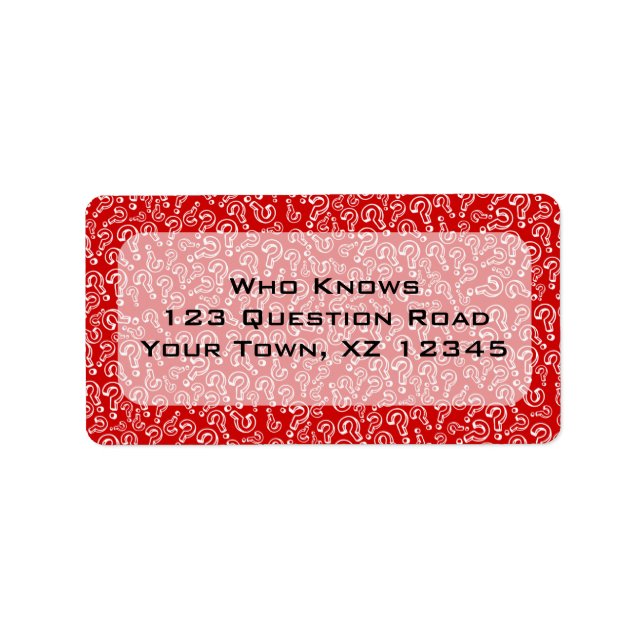Question Marks Label (Front)