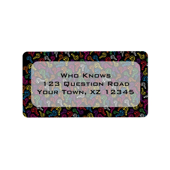 Question Marks Label (Front)