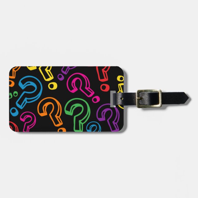 Question Marks Luggage Tag (Front Horizontal)