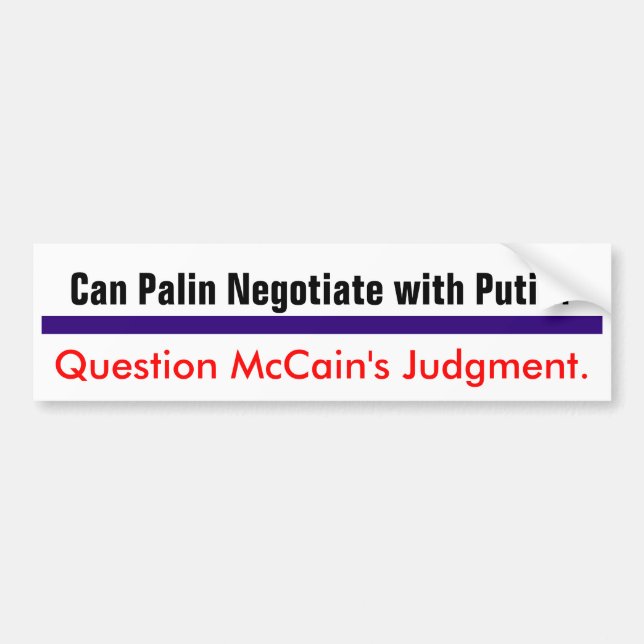 Question McCain's Judgment #2 Bumper Sticker (Front)