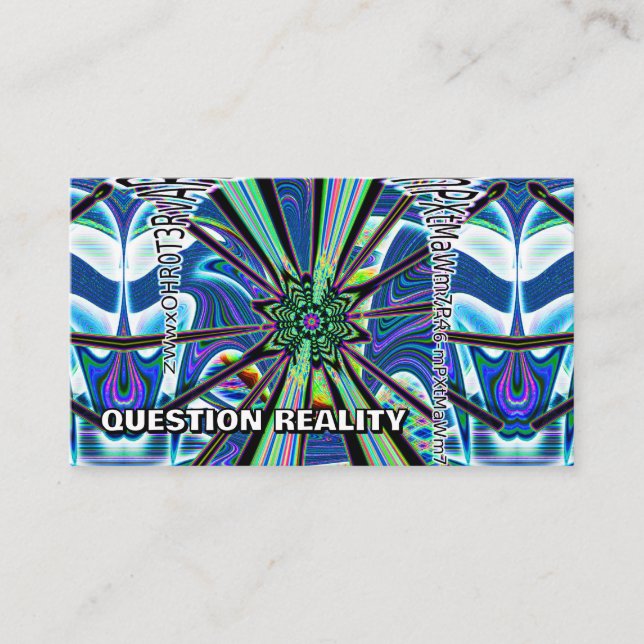 QUESTION REALITY (You may change the words) Business Card (Front)