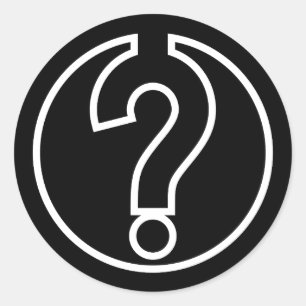 Question Symbol in black circle Classic Round Sticker