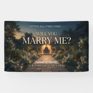 Question Worth Forever Romantic Marriage Proposal Banner