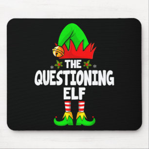 Questioning Elf Group Christmas Funny Pajama Party Mouse Mat