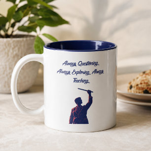 Questioning Exploring Teaching Science Educator Two-Tone Coffee Mug