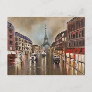 Quet rainy street postcard