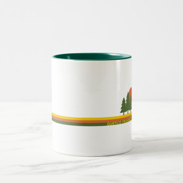 Quetico Provincial Park Pine Trees Sun Two-Tone Coffee Mug (Center)