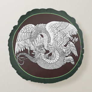 Quetzacoatl Colour your Own Round Cushion