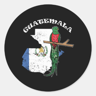 Quetzal Bird Guatemalan Cha Guatemala Flag Classic Round Sticker