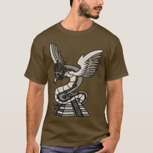Quetzalcoatl Ancient Aztec Serpent Mayan Temple In T-Shirt