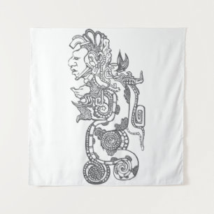 Quetzalcoatl Aztec Art Tapestry