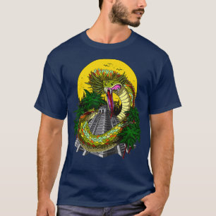 Quetzalcoatl Aztec God Ancient Mayan Pyramids T-Shirt