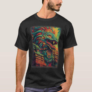 Quetzalcoatl Aztec God Feathered Serpent Kukulkan  T-Shirt