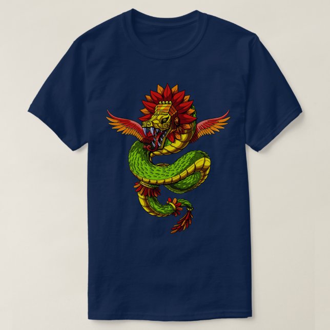 Quetzalcoatl Aztec God T-Shirt (Design Front)