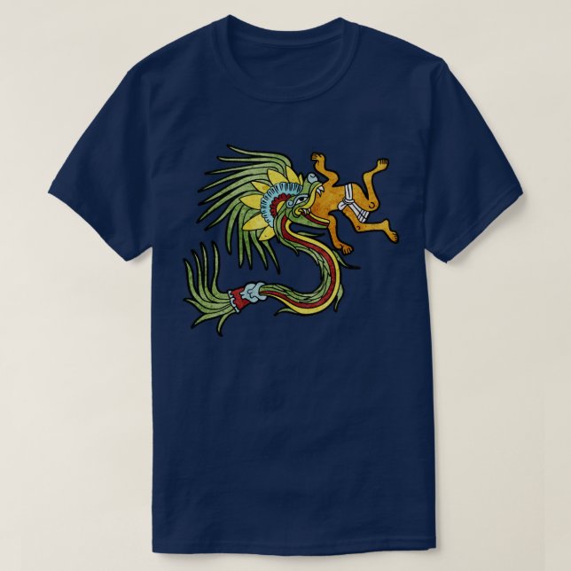 Quetzalcoatl Aztec Mayan Feathered Serpent Toltec  T-Shirt (Design Front)