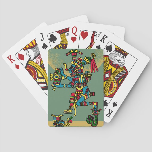 Quetzalcoatl. Aztec Tribal. Playing Cards (Back)