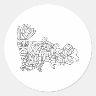 Quetzalcoatl Classic Round Sticker