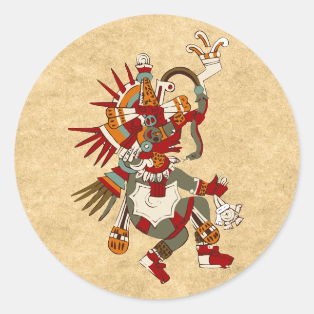 Quetzalcoatl Classic Round Sticker (Front)
