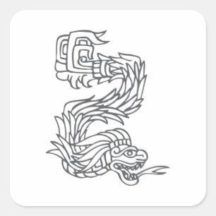 Quetzalcoatl Design Square Sticker