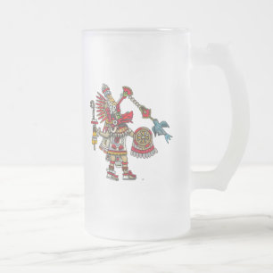 Quetzalcoatl Frosted Glass Beer Mug